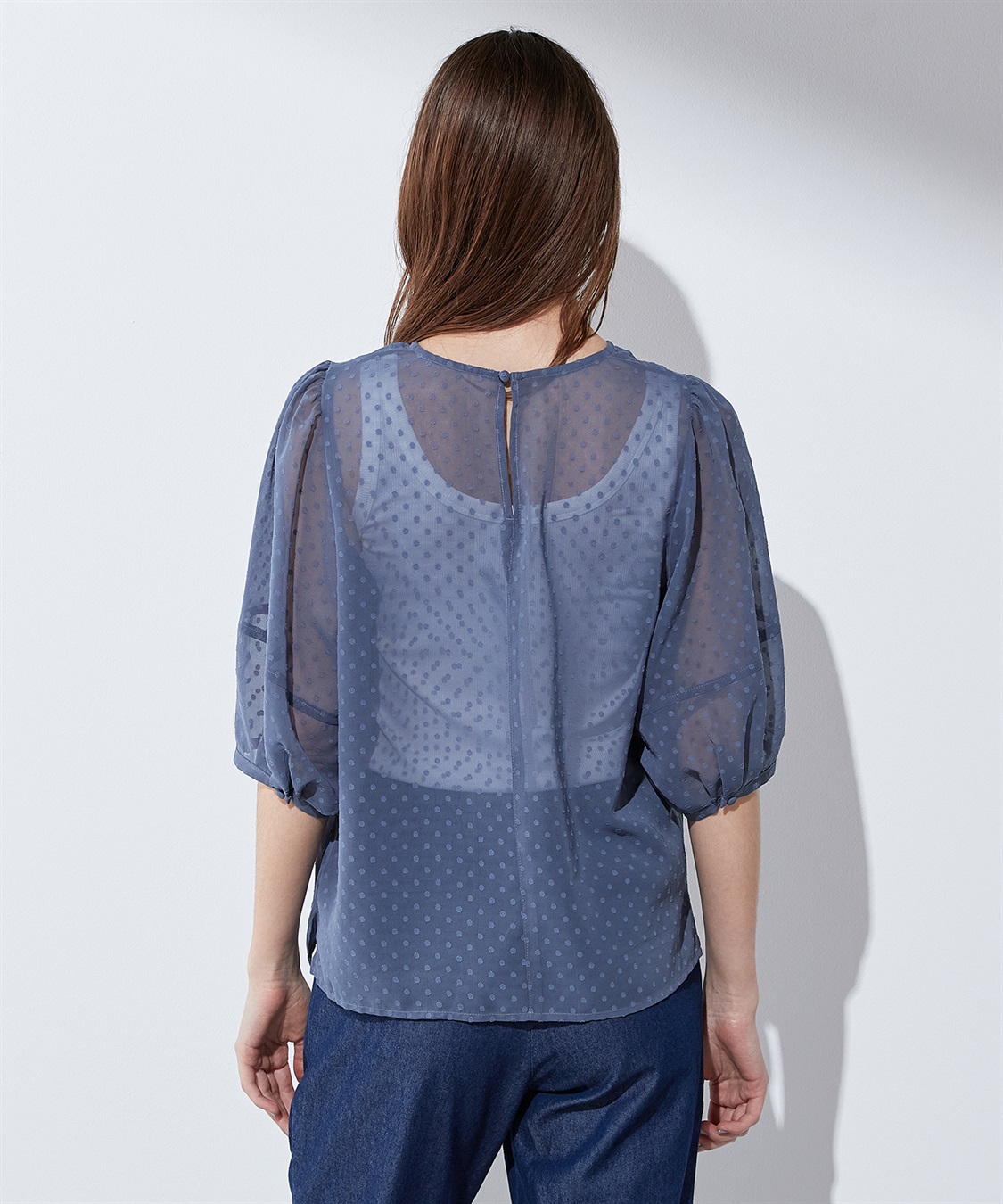 ドットジャガードブラウス LE SOUK HOLIDAY｜クロスプラス公式通販サイト