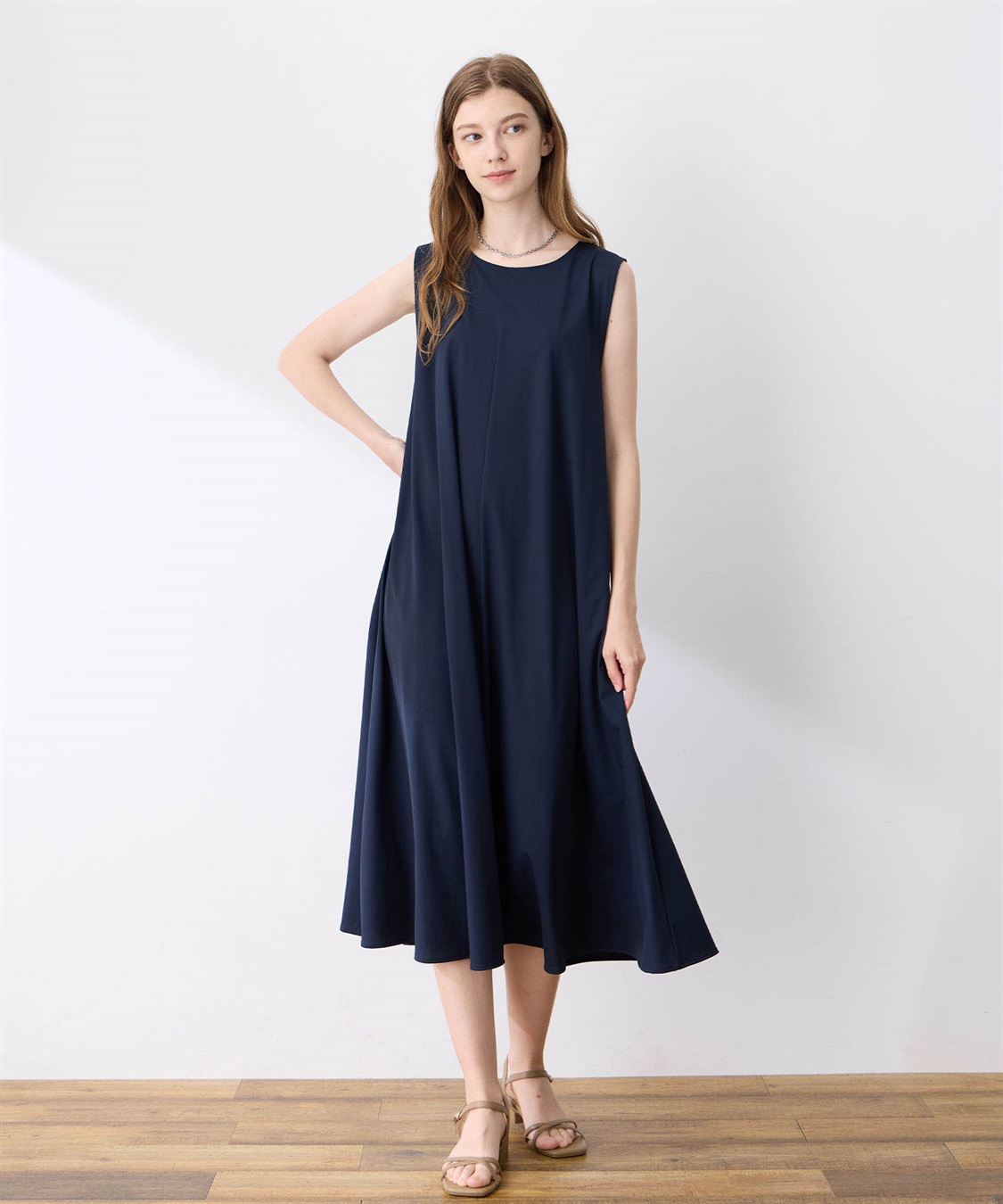 接触冷感】超冷感ノースリーブワンピース LE SOUK HOLIDAY｜クロス