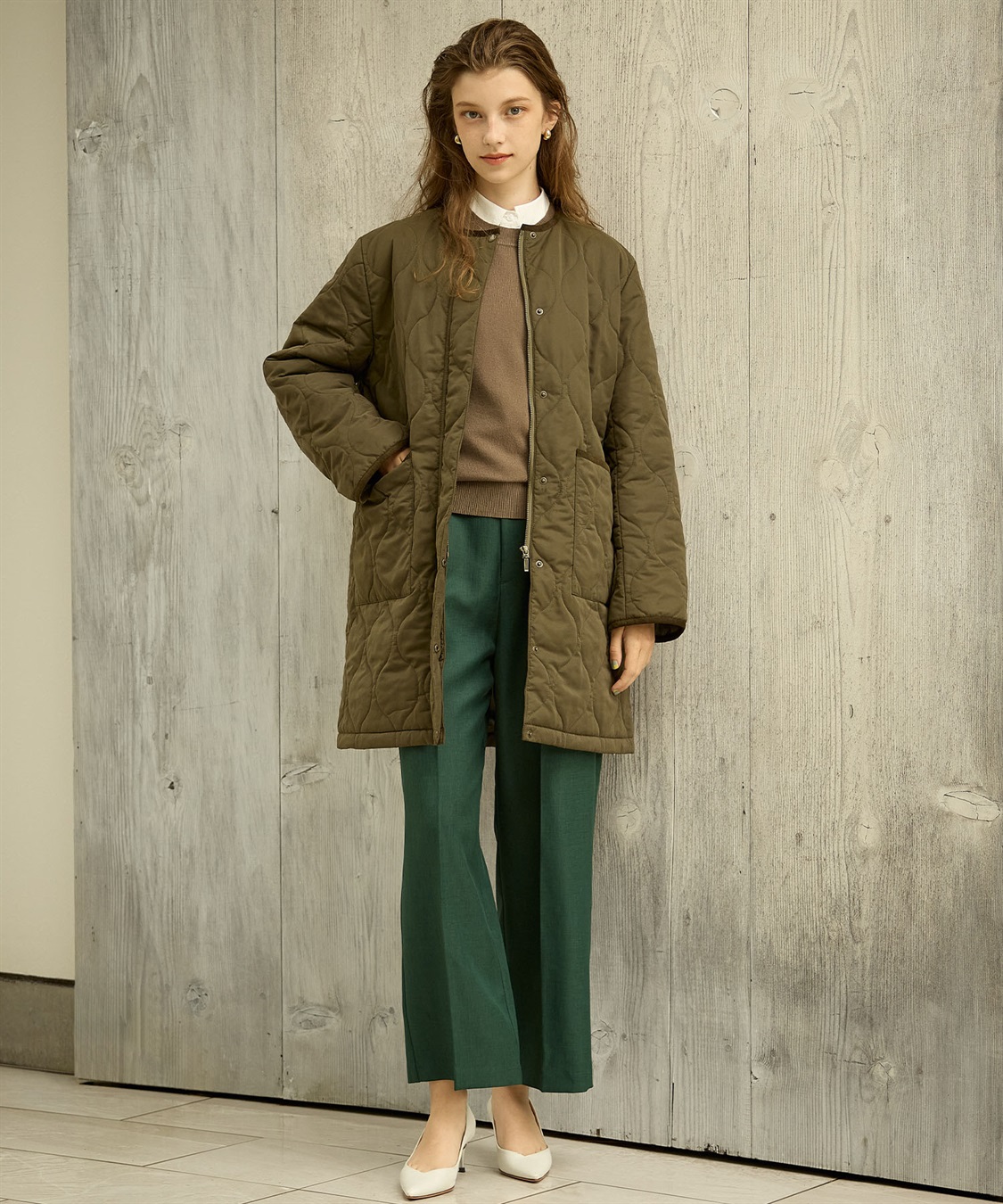 ノーカラー ロングキルトジャケット LE SOUK HOLIDAY｜クロスプラス