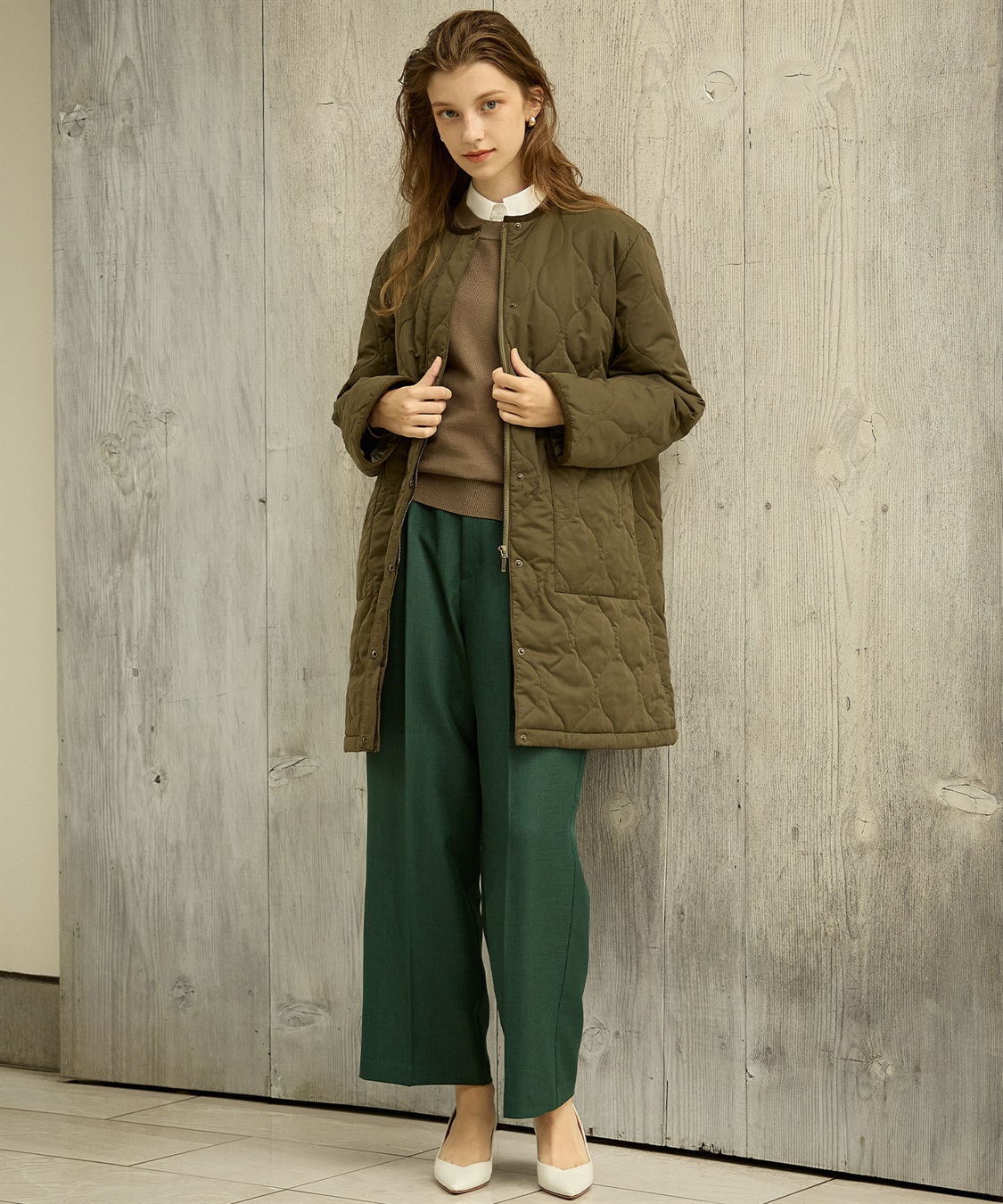 ノーカラー ロングキルトジャケット LE SOUK HOLIDAY｜クロスプラス