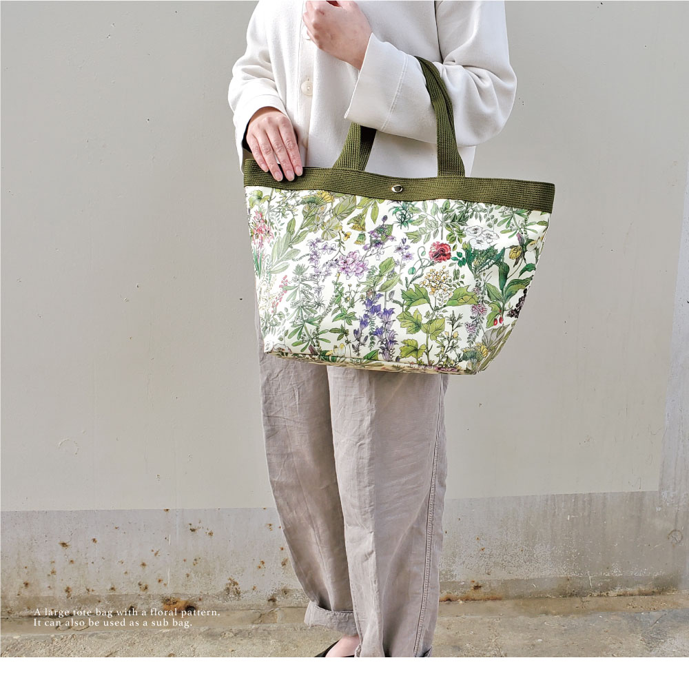 花柄 トートバッグ Lサイズ