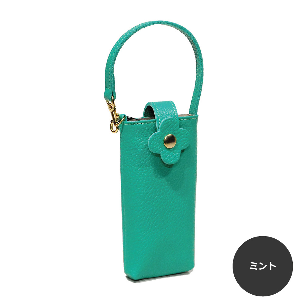 傷が目立たないエンボスシュリンクの フラワー眼鏡ポーチ - バッグ