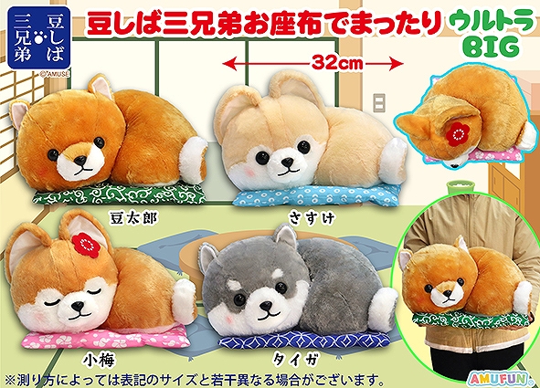 ≪6月の新商品≫豆しば三兄弟お座布でまったり-NEW ITEM！｜アミューズ