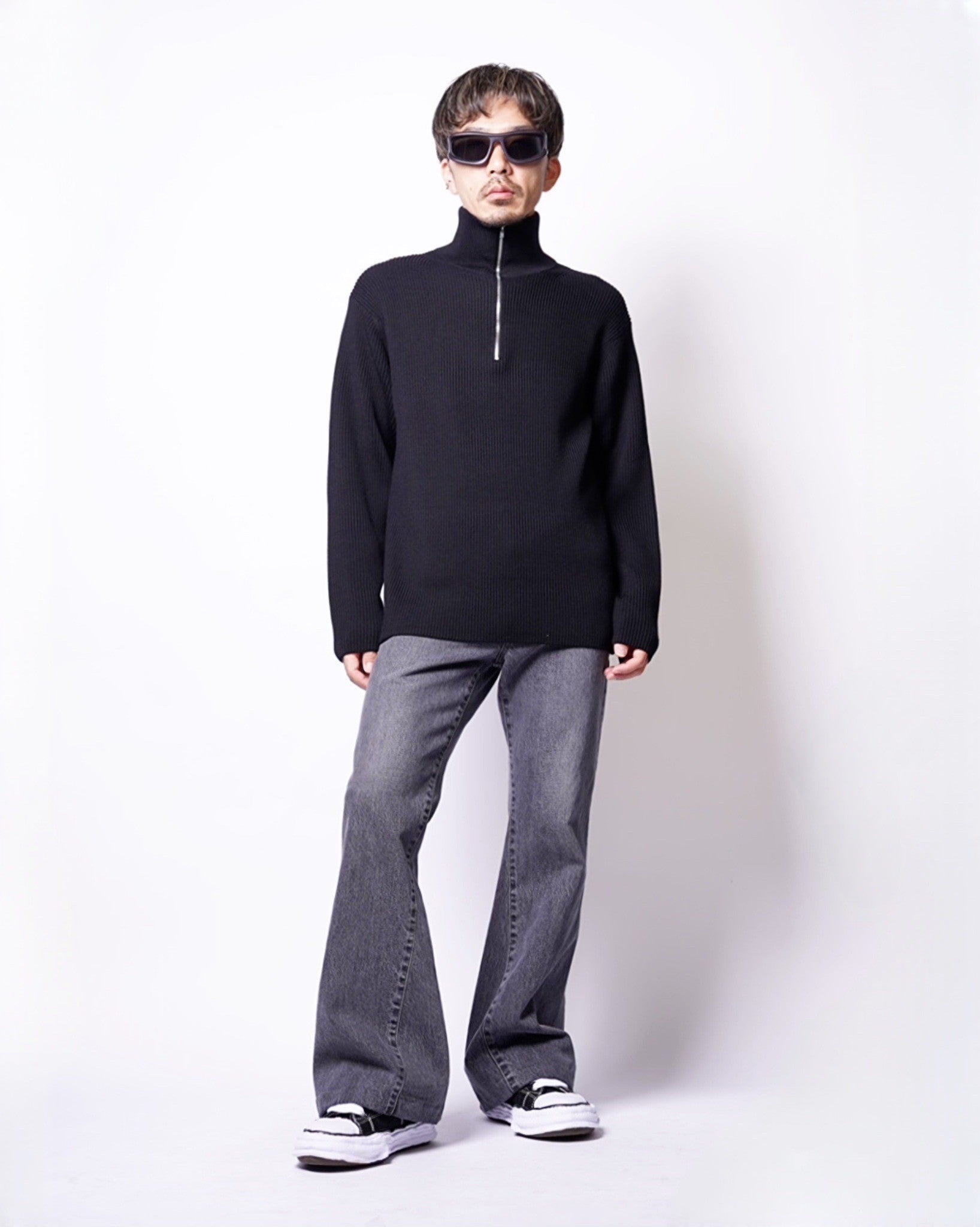 BATONER】SOLID WOOL RIB HALF ZIP-AMANOJAK. – Amanojak.