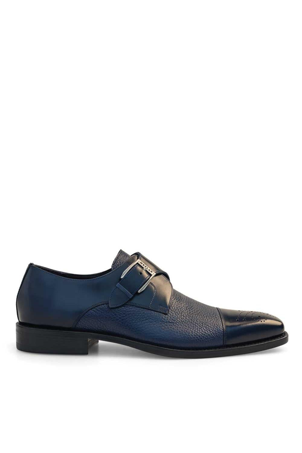 Mezlan Phoenix Calf-Skin Leather & Deer-Skin Single Monk-Strap