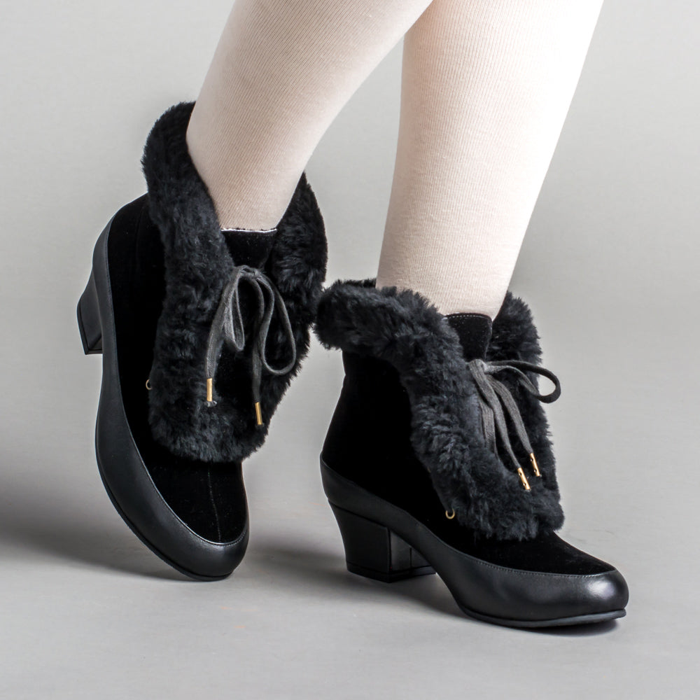 Alpen Retro Winter Booties (Black) – American Duchess