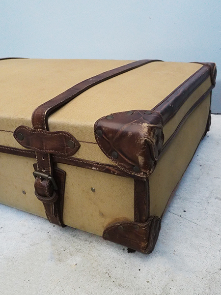 ヴィンテージ　トランク　ネイビー　鍵付き ENGLAND antique REVELATION Trunk イギリスアンティーク トランク