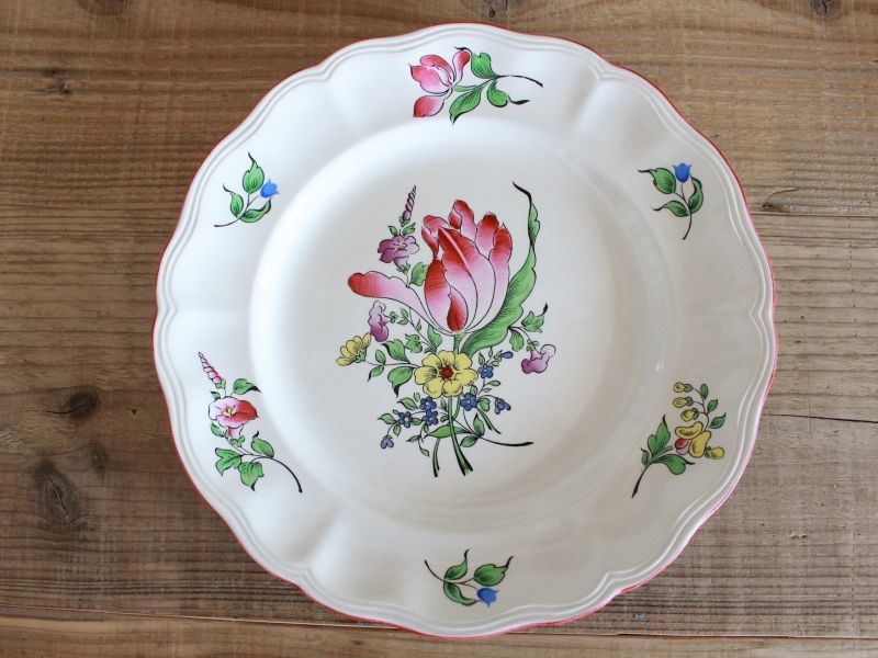 Antique toricoTte KG LUNEVILLE Plate TULIP/ 9 1/2in /France