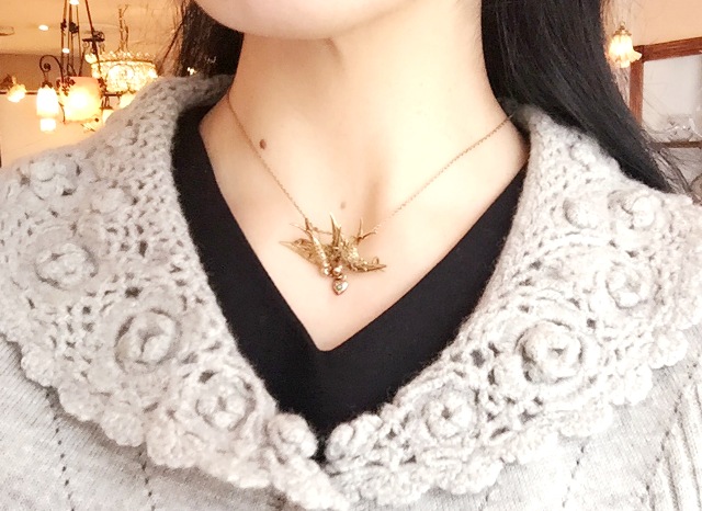 二羽のツバメのブローチ＆ペンダント - Antiques Violetta