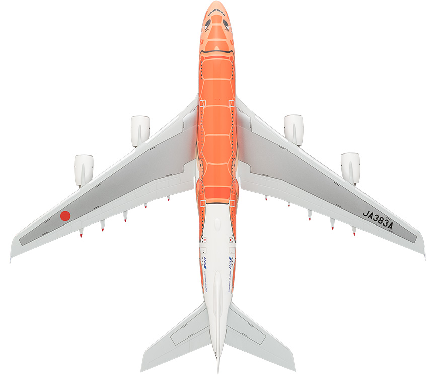 NH20146 1:200 A380 JA383A FLYING HONU サンセットオレンジ 完成品