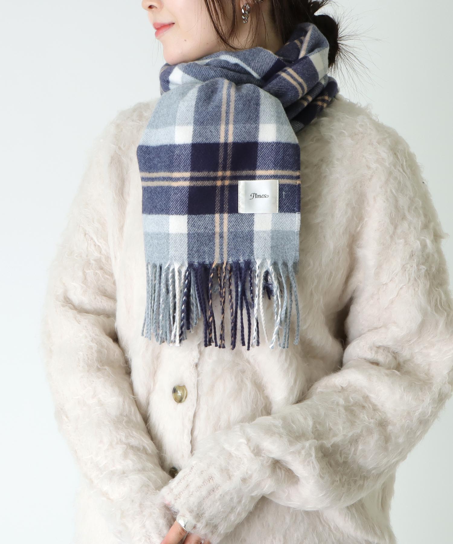 ソフトタッチ・チェック大判ストール 60×180 | AND ON JIONE STORE