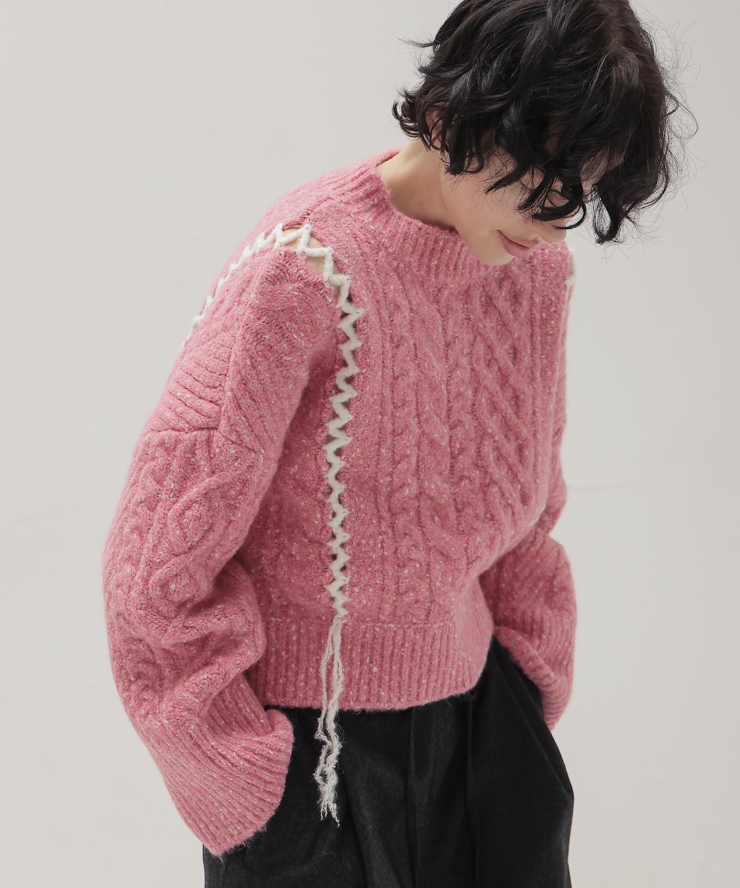 mix cable melange knit | AND ON JIONE STORE（アンドオン）ジオン