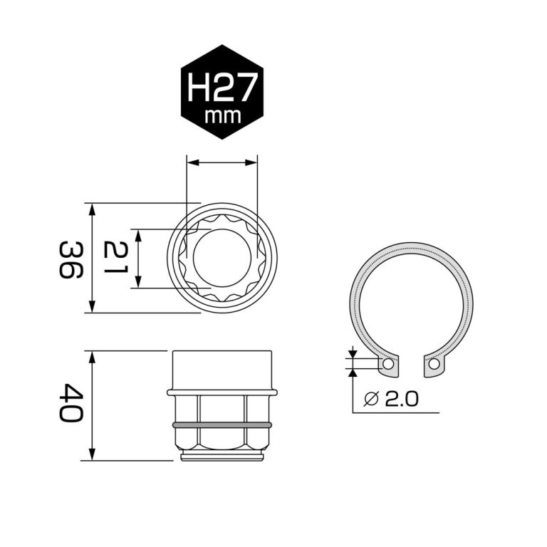 オフセットアダプター30mm用 H27mmソケット | ANEXブランドの