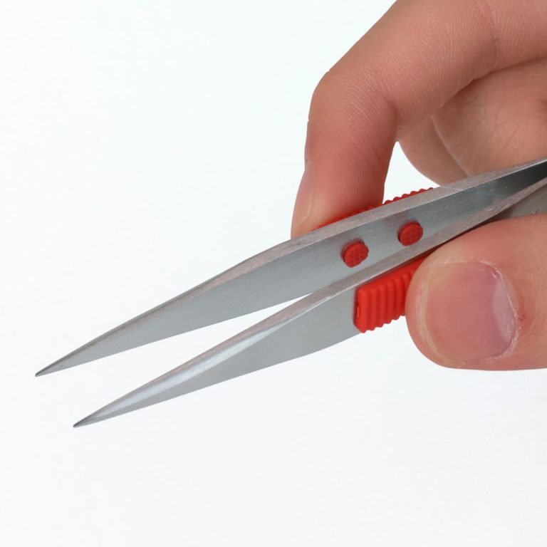 ラバーグリップ付 ステンレスピンセット 強力型120mm （SUS410