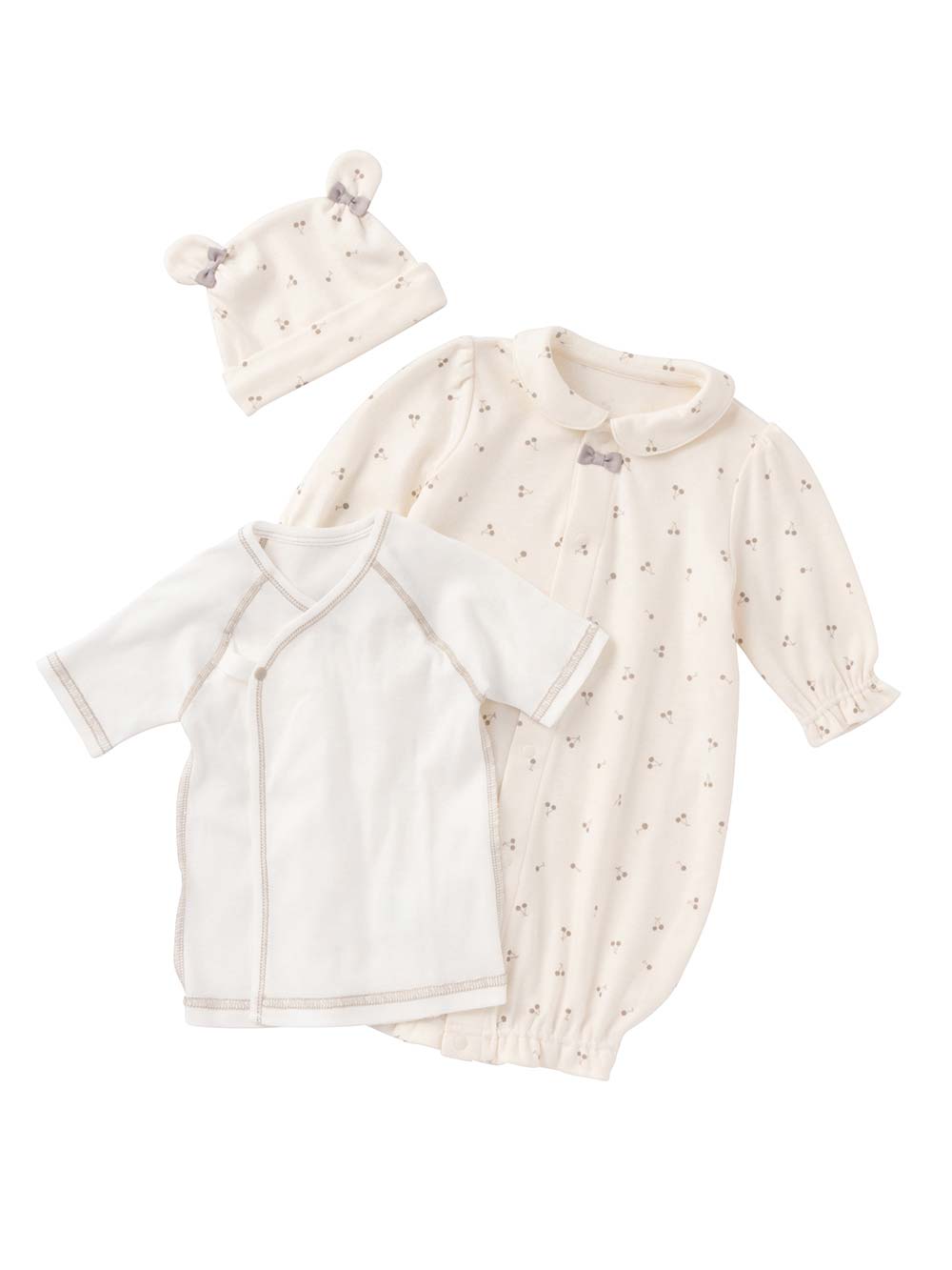 出産準備チェリー柄3点セット | 出産準備(品番：51670) ｜ベビー服