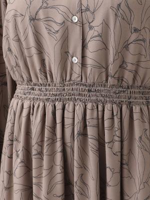 ウエストシャーリングVネックプリント ワンピースマタニティ・授乳服