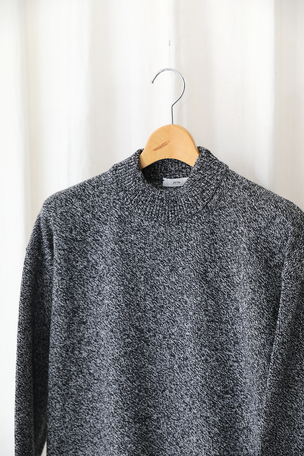 ATON」WOOL MOULINE MOCKNECK SWEATER | ANOTHER LOUNGE