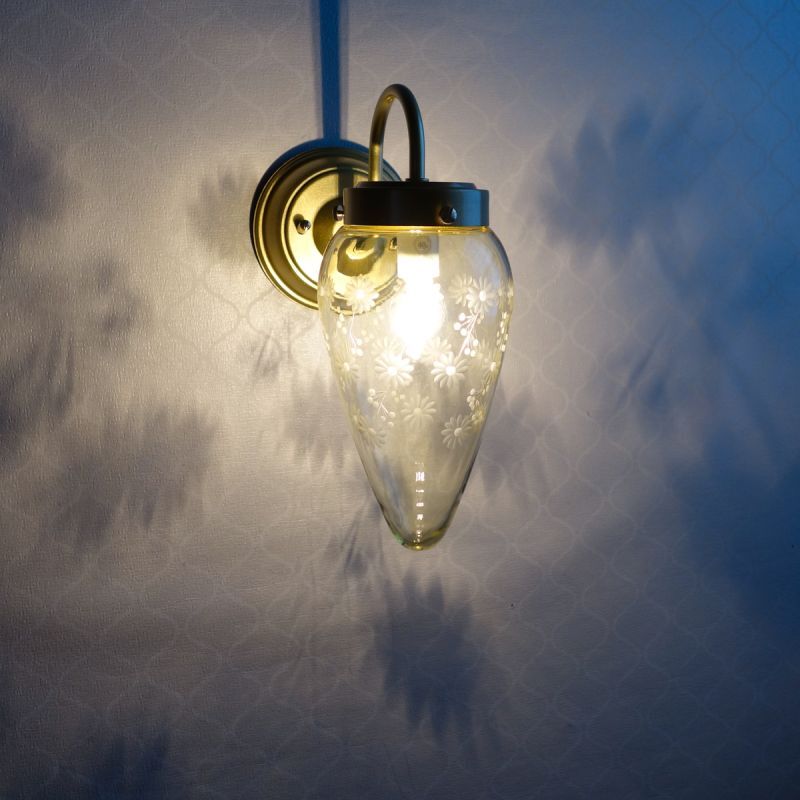 ポンポン花切子 ブラケットライト ほのお型 アンバー 藤本幸治