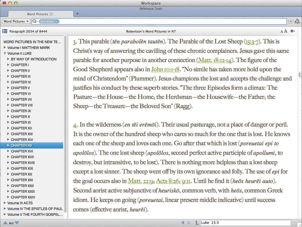 Word Pictures in the New Testament - Accordance