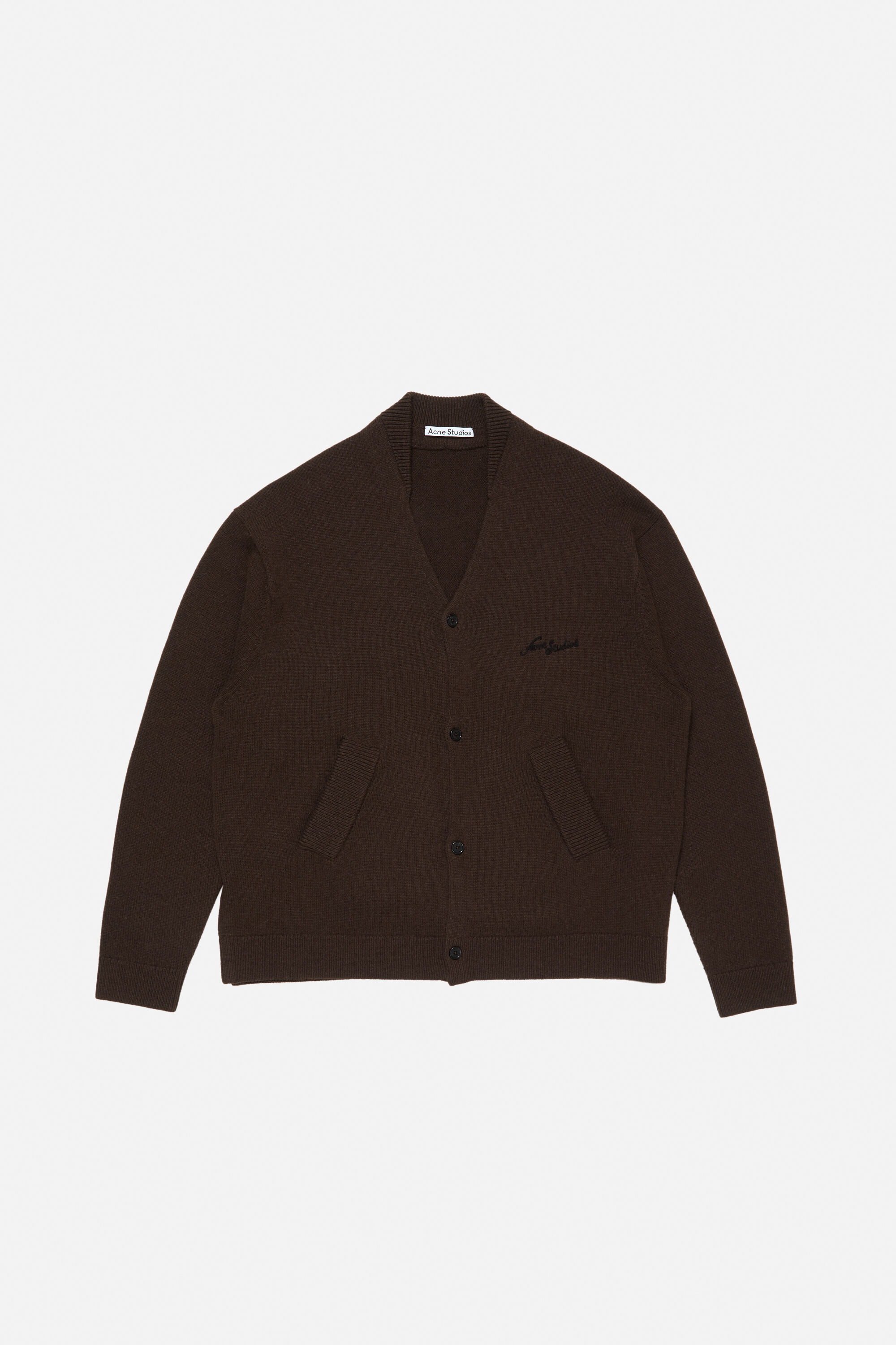 Acne Studios - Wool V-Neck Cardigan - Dark brown