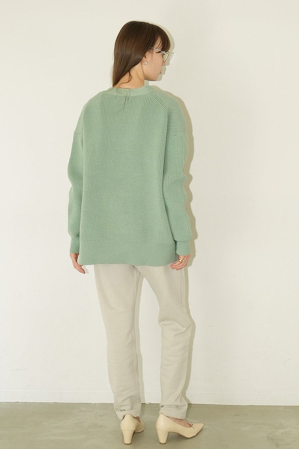 CLANE - BUSTIER SET KNIT CARDIGAN - MINT - カーディガン ショート