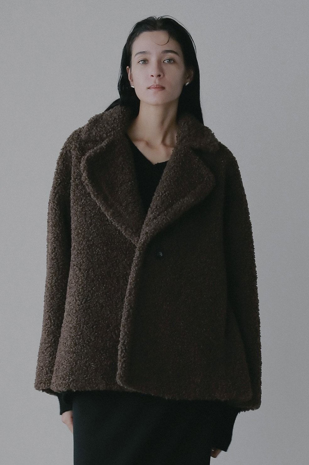 MANOF - ボアジャケット | MIDI BOA COAT (BROWN) | ADDICT WEB SHOP