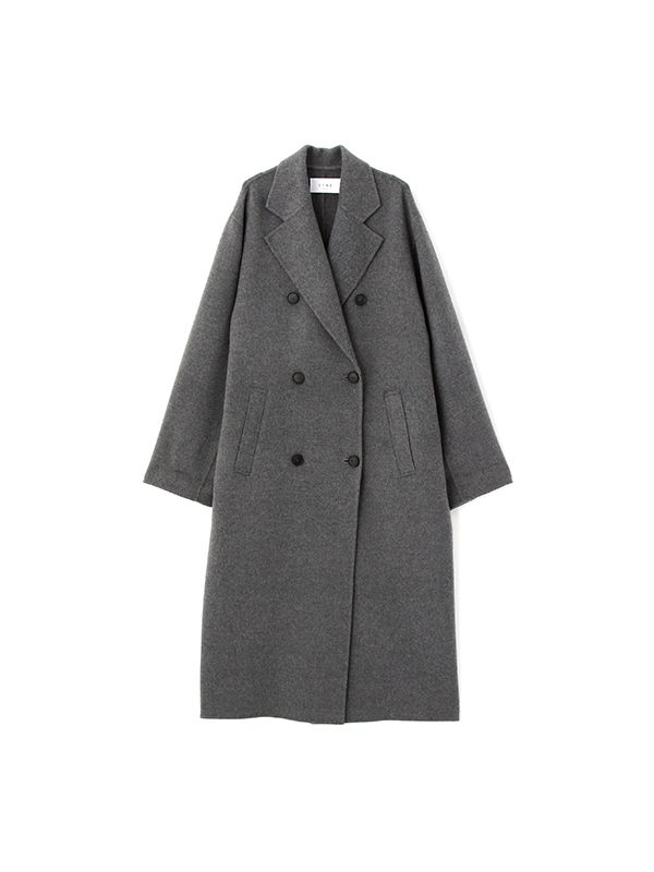 ETRE TOKYO - ダブルブレストリバーロングコート - GREY | ADDICT WEB SHOP