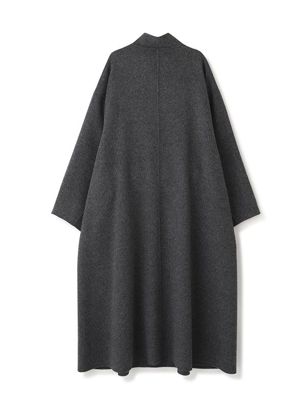 ETRE TOKYO - スタンドカラーリバーロングコート - GREY | ADDICT WEB SHOP