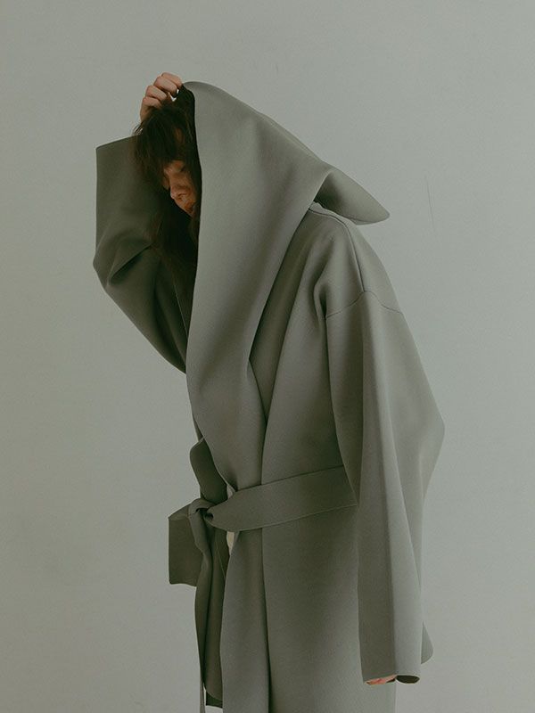 ETRE TOKYO - ダブルフェイスニットフーディーコート - KHAKI | ADDICT