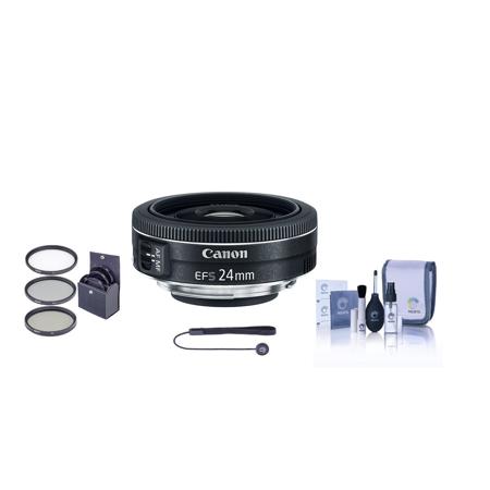 Canon EF-S 24mm f/2.8 STM Lens with Accessories Kit 9522B002 A