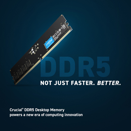 Crucial 16GB DDR5 5600MHz CL46 UDIMM Desktop Memory Module