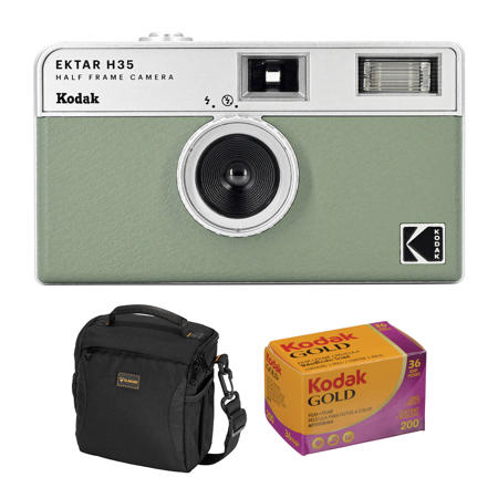 Kodak EKTAR H35 Half Frame Film Camera, Sage with Accessory Kit