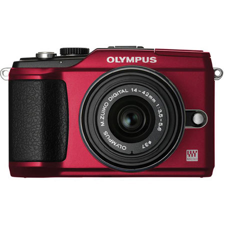 Olympus PEN E-PL2 Camera with 14-42mm II Lens, Red - Adorama