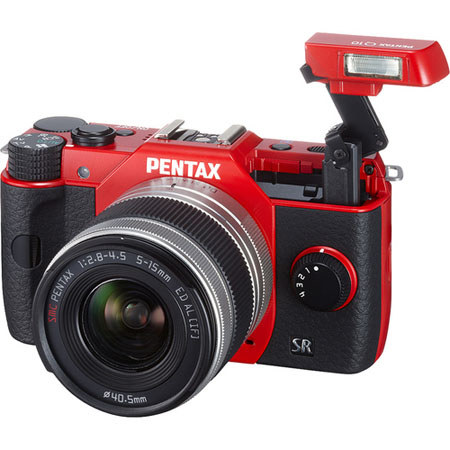 Pentax Q10 Compact Digital Camera with 02 3x Zoom Lens - Red Body