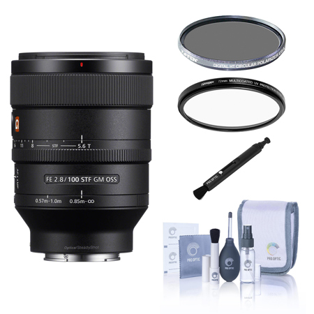 Sony FE 100mm f/2.8 STF GM OSS Lens, Tiffen 72mm UV & CPL Filters
