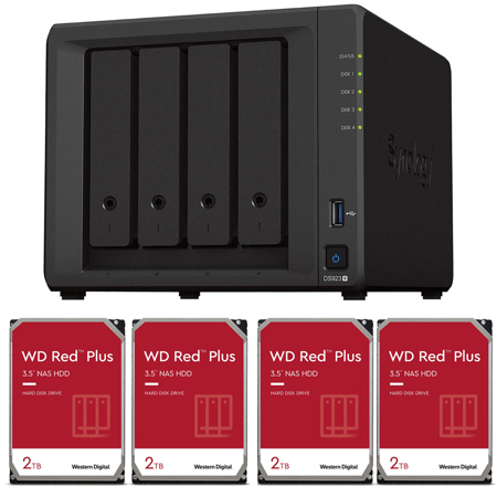 Synology DiskStation DS923+ 4-Bay NAS Enclosure w/4x Red Plus 2TB