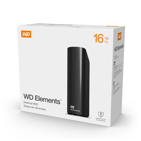 WD Elements 16TB USB 3.0 Desktop External Hard Drive WDBWLG0160HBK