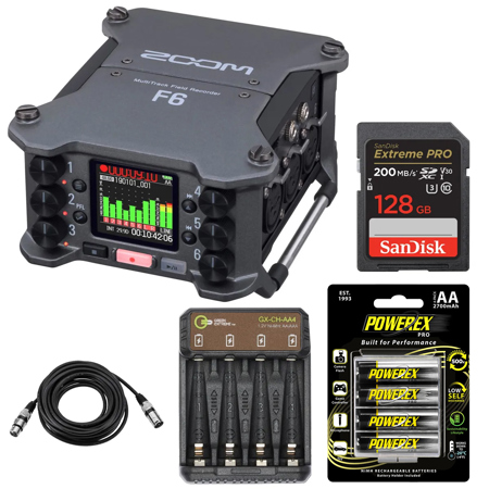 Zoom F6 Multi-Track Field Recorder, Bundle with Included Value ZF6 K