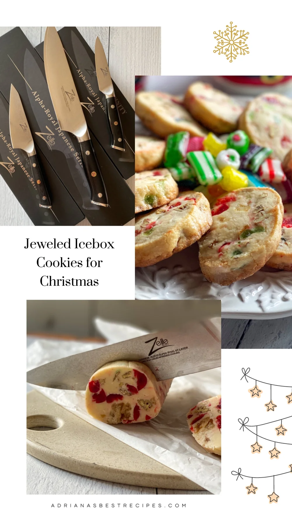 Jeweled Icebox Cookies for Christmas - Adriana's Best Recipes