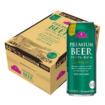 プレミアム生ビール 500ml×24＜ケース＞ / トップバリュ(TOPVALU