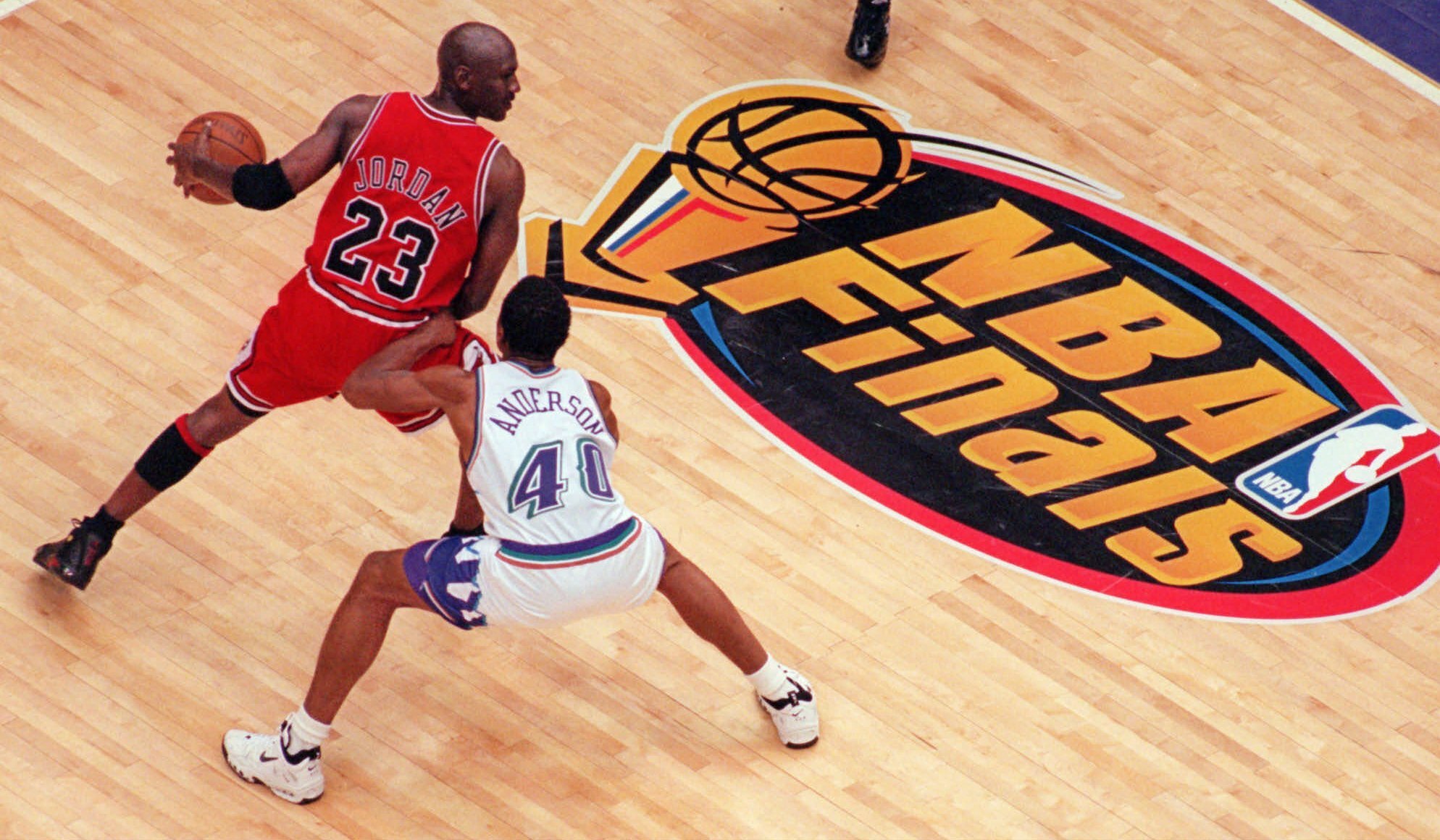 Michel Jordan 1998 NBA Finals Game 1 jersey vs. Utah Jazz up for