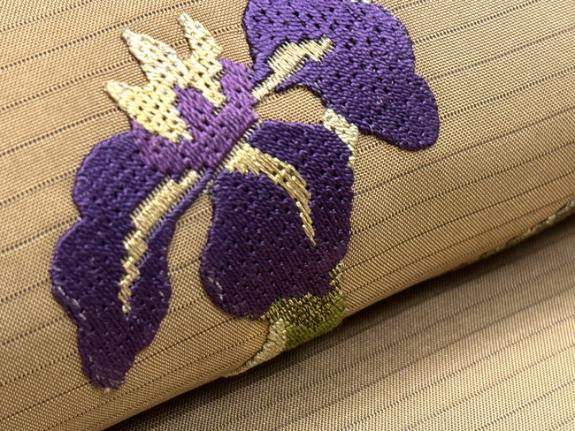 菖蒲の絽刺し名古屋帯 60,000円(税込)帯24-06-03 | アンティーク着物の