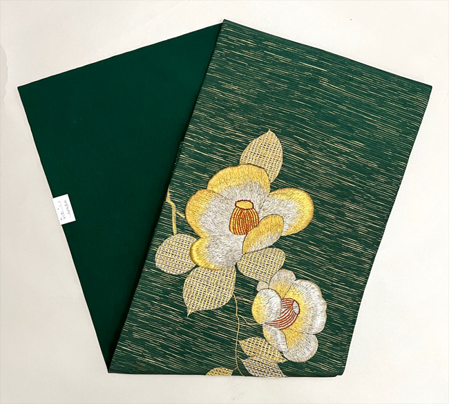 椿の刺繍名古屋帯ご売約済帯22-04-37 | アンティーク着物の灯屋2