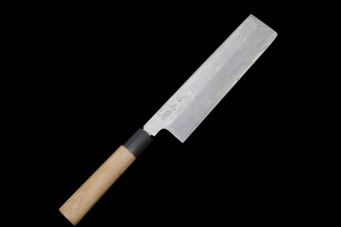 寿司切包丁 すし切り 八寸 244mm 最上 本鍛錬 青鋼 水牛朴丸柄 O618