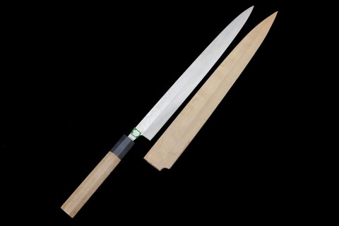 鎌型薄刃包丁 霞 八寸 銀三鋼 朴柄 箱付 名入 KN02-A9714-2L2B | 高鳳