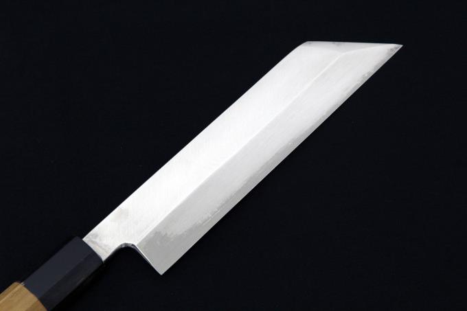 水野鍛錬所 むきもの包丁 五寸半 本焼 水牛朴八角柄 箱付 【O586