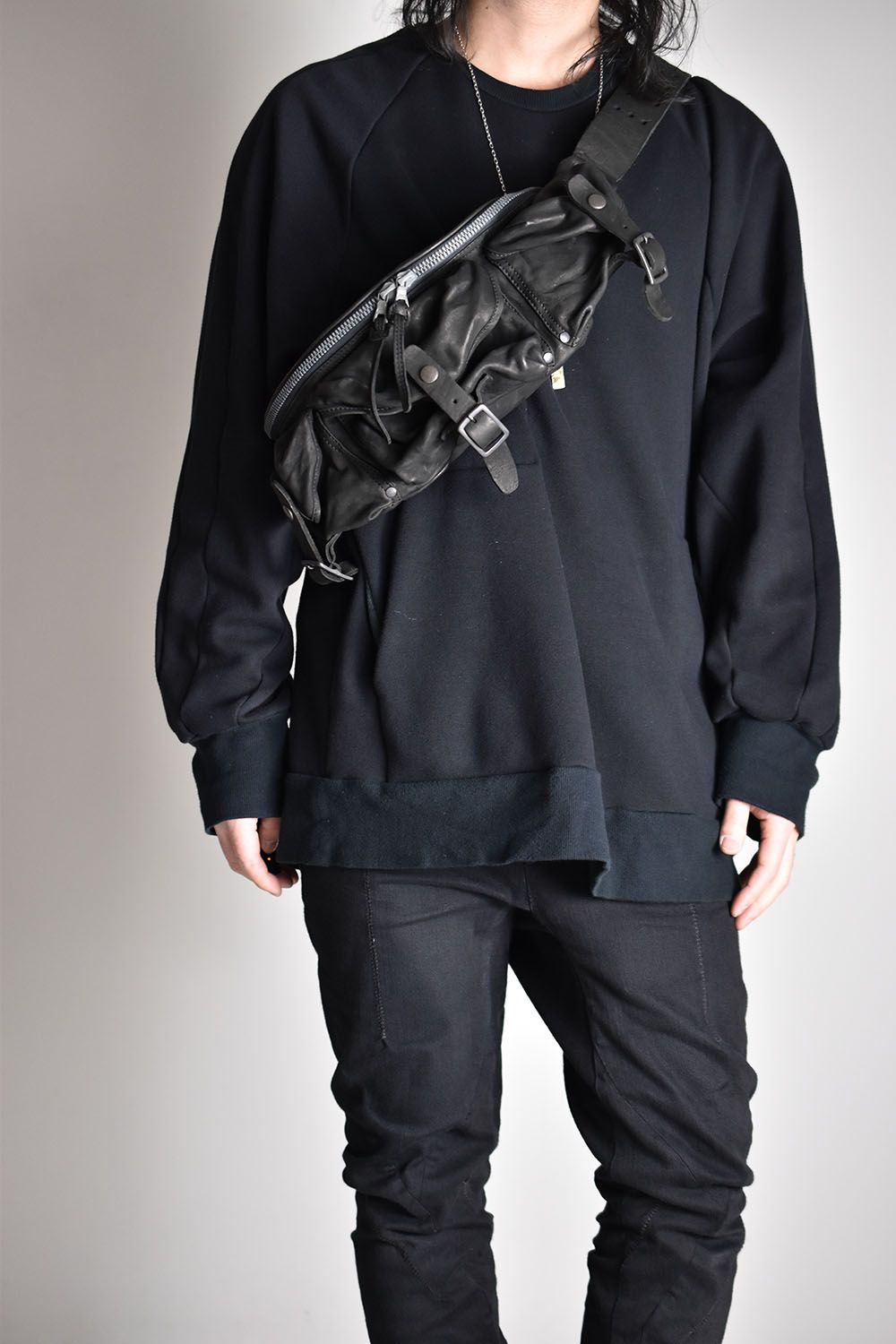 ISAMU KATAYAMA BACKLASH - Double Shoulder Leather Shoulder Bag