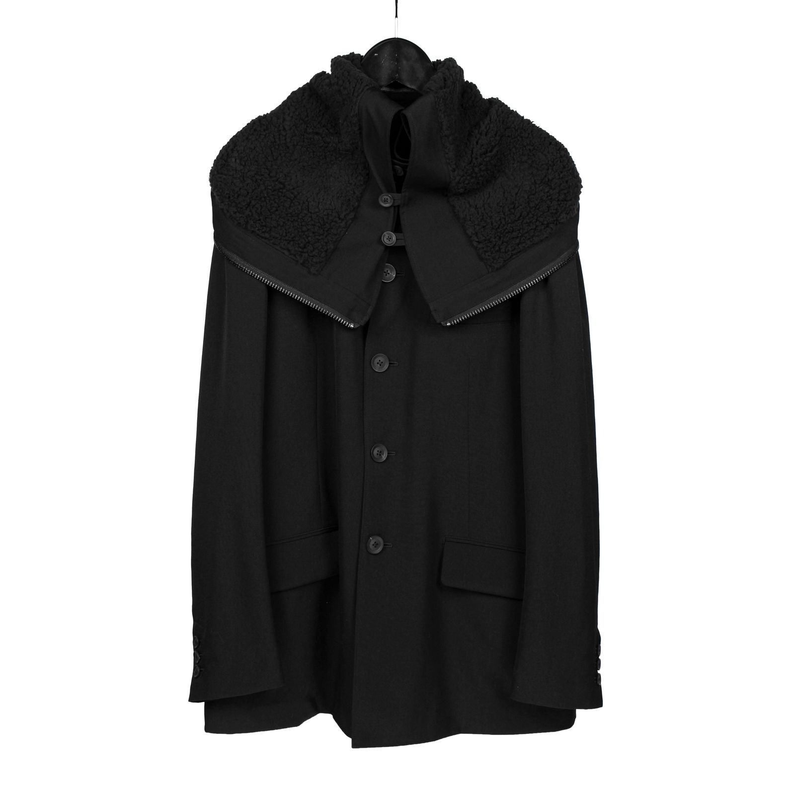 yohji yamamoto - pour homme | ボアフードJKT / ウール ジャケット