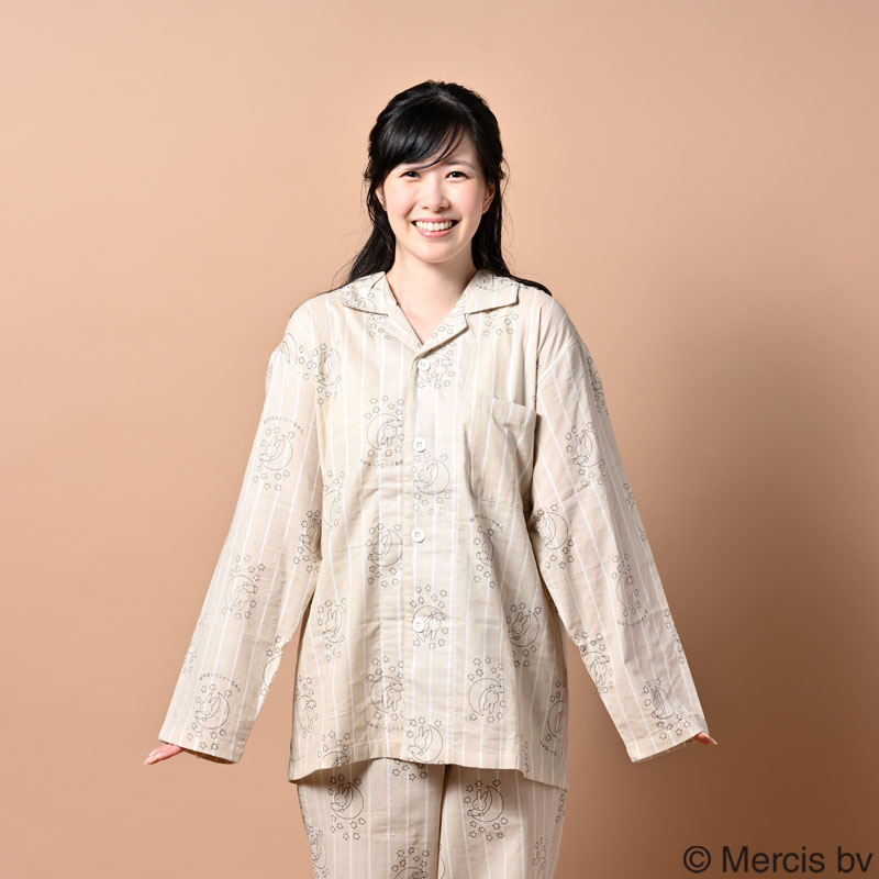 おやすミッフィーちゃんパジャマ グレーxアイボリー XL おやす