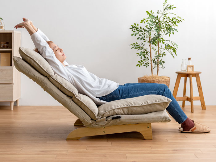 1人掛けリクライニング座椅子 ハイバック ダブルクッション